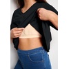 Woman Within Plus Size Built-in Bra V-Neck Short-Sleeve Tee(Black)