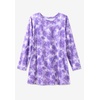 Woman Within Plus Size Perfect Printed Long-Sleeve Crewneck Tunic(Ivory Claret Floral Vine)