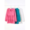 Woman Within Plus Size Tiered A-Line Button-Down Long-Sleeve Knit Tunic(Peony Petal)