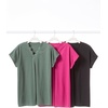 Woman Within Plus Size V-Neck Scallop Trim Longline Knit Tunic Top(Raspberry)