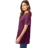 Woman Within Plus Size Waffle Thermal Satin Trim Tee(Deep Claret)