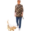 Woman Within Crewneck Fleece Sweatshirt(Chocolate Bloom Vine)