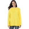 Woman Within Long-Sleeve Crewneck Soft Waffle Knit Thermal Shirt(Primrose Yellow)