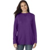 Woman Within Long-Sleeve Crewneck Soft Waffle Knit Thermal Shirt(Radiant Purple)