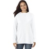 Woman Within Long-Sleeve Crewneck Soft Waffle Knit Thermal Shirt(White)