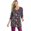 Woman Within Plus Size Watercolor Tunic(Chocolate Leaves)