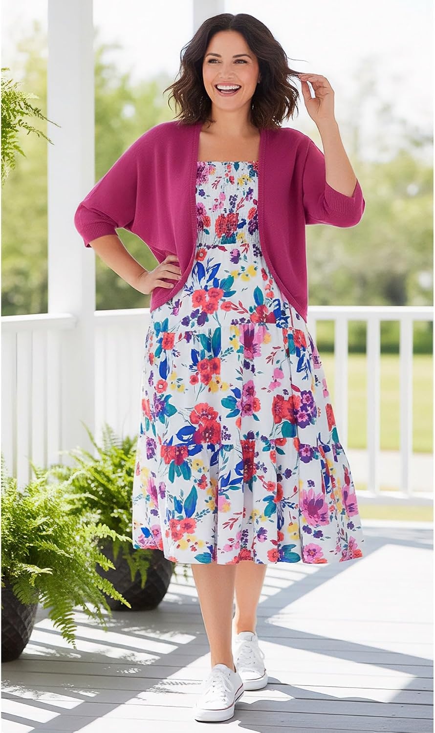 image:imageWoman Within Plus Size Convertible Dress to Skirt 4X Navy Tropic Bloom