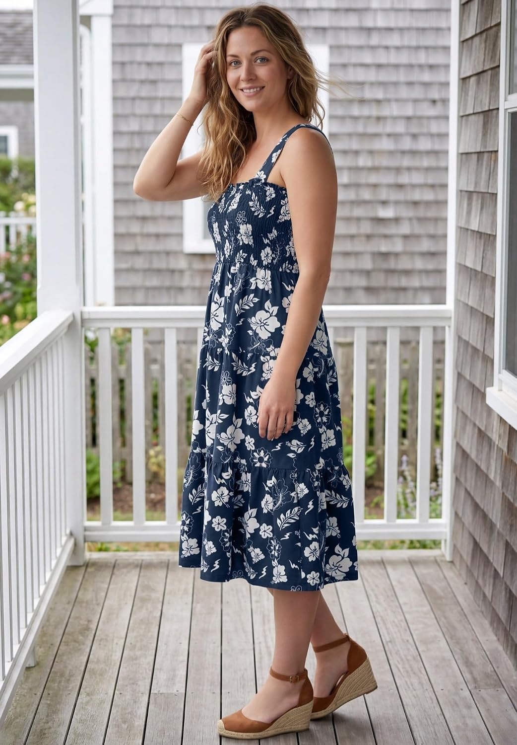 image:imageWoman Within Plus Size Convertible Dress to Skirt 5X Navy Tropic Bloom