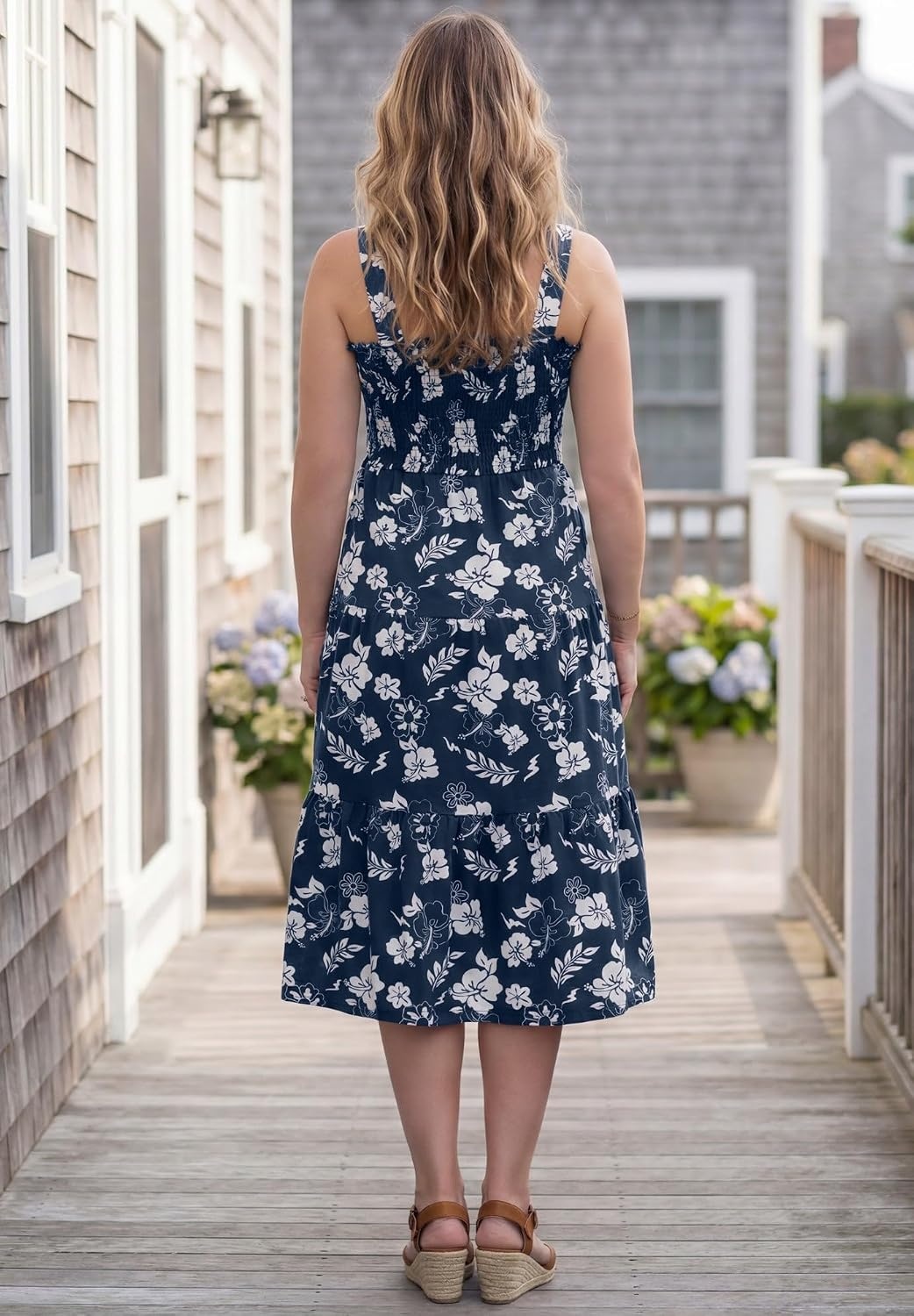 image:imageWoman Within Plus Size Convertible Dress to Skirt M Navy Tropic Bloom