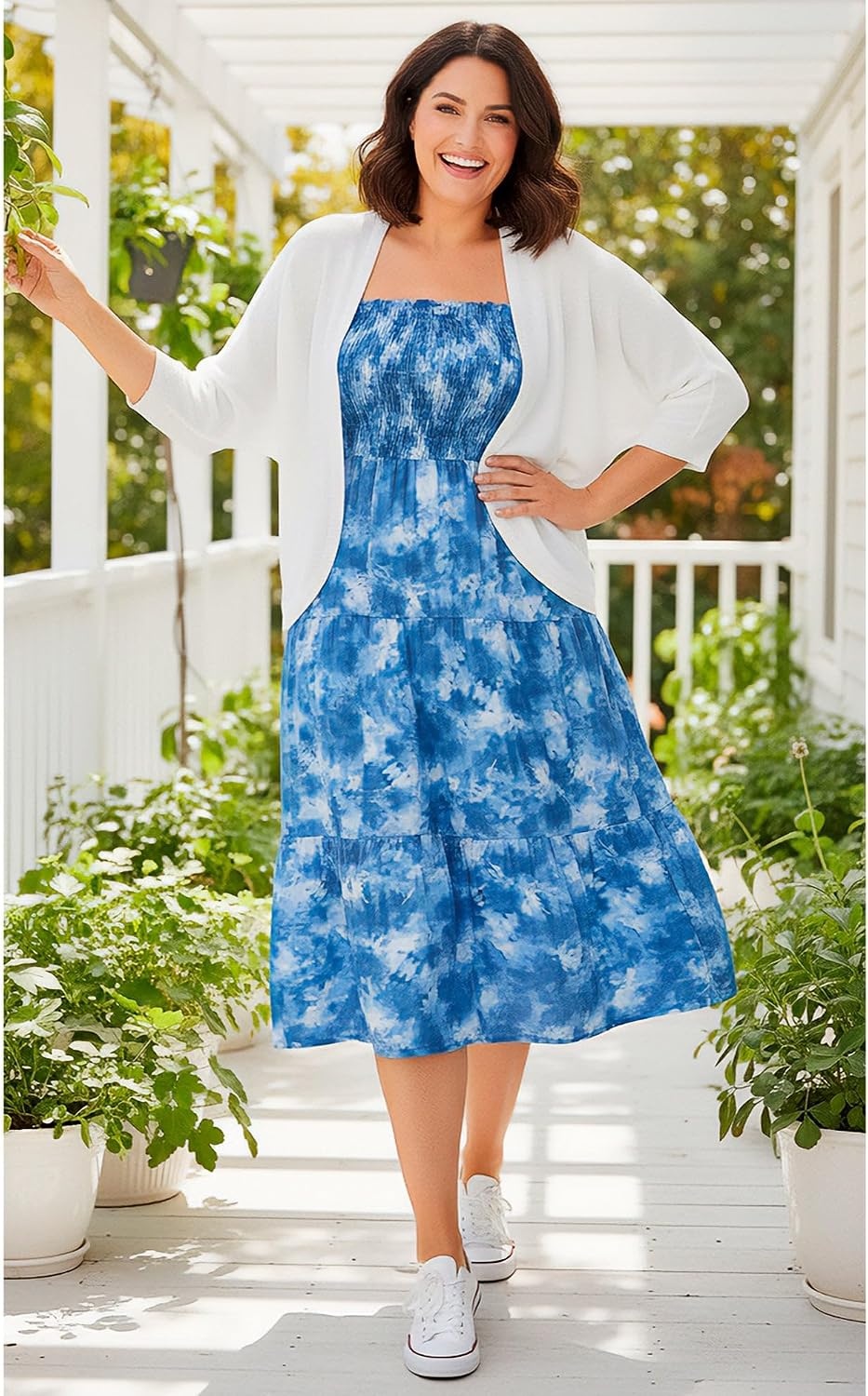 image:imageWoman Within Plus Size Convertible Dress to Skirt M Navy Tropic Bloom