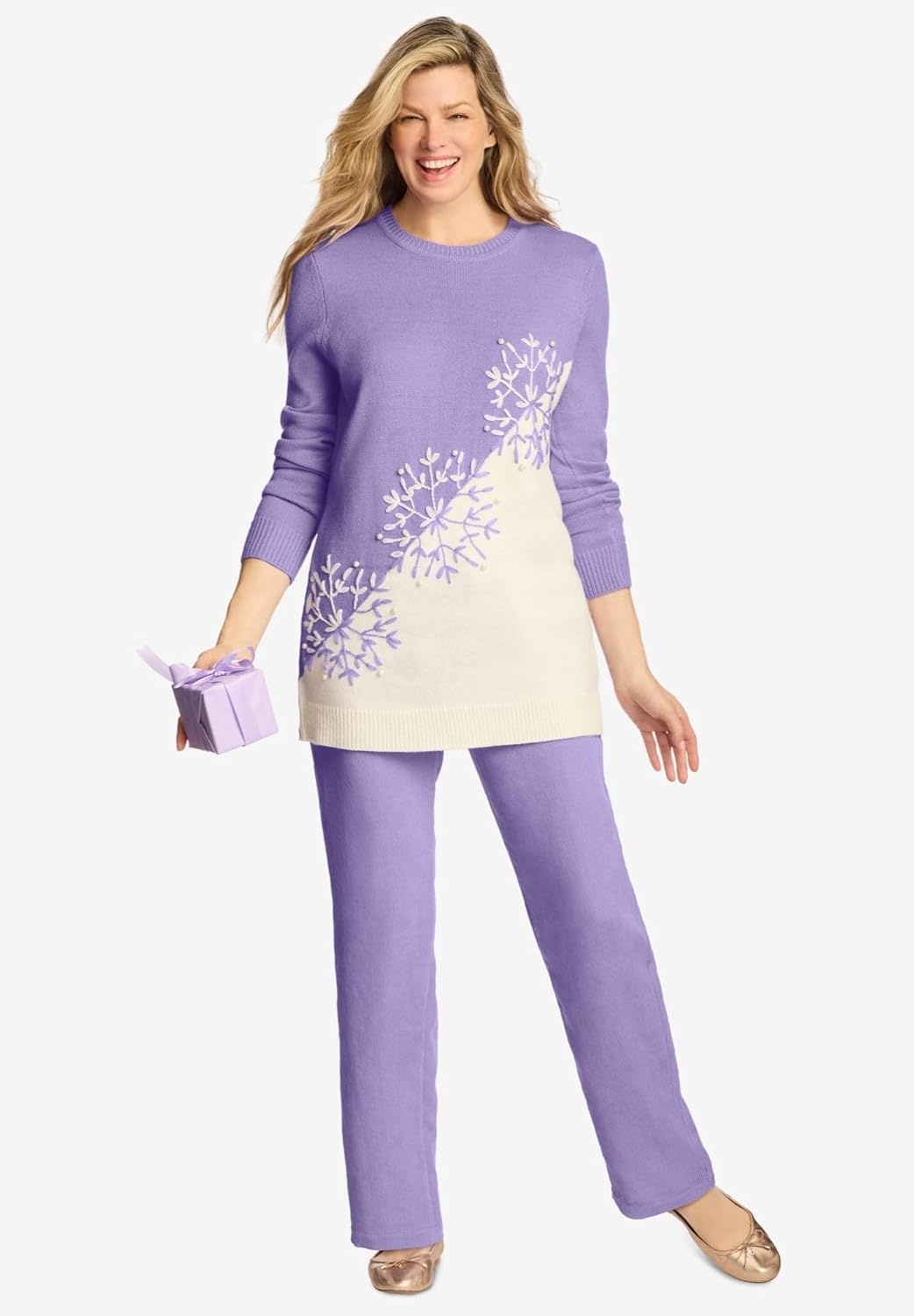 image:imageWoman Within Plus Size Petite 7Day Corduroy StraightLeg PantSoft Iris