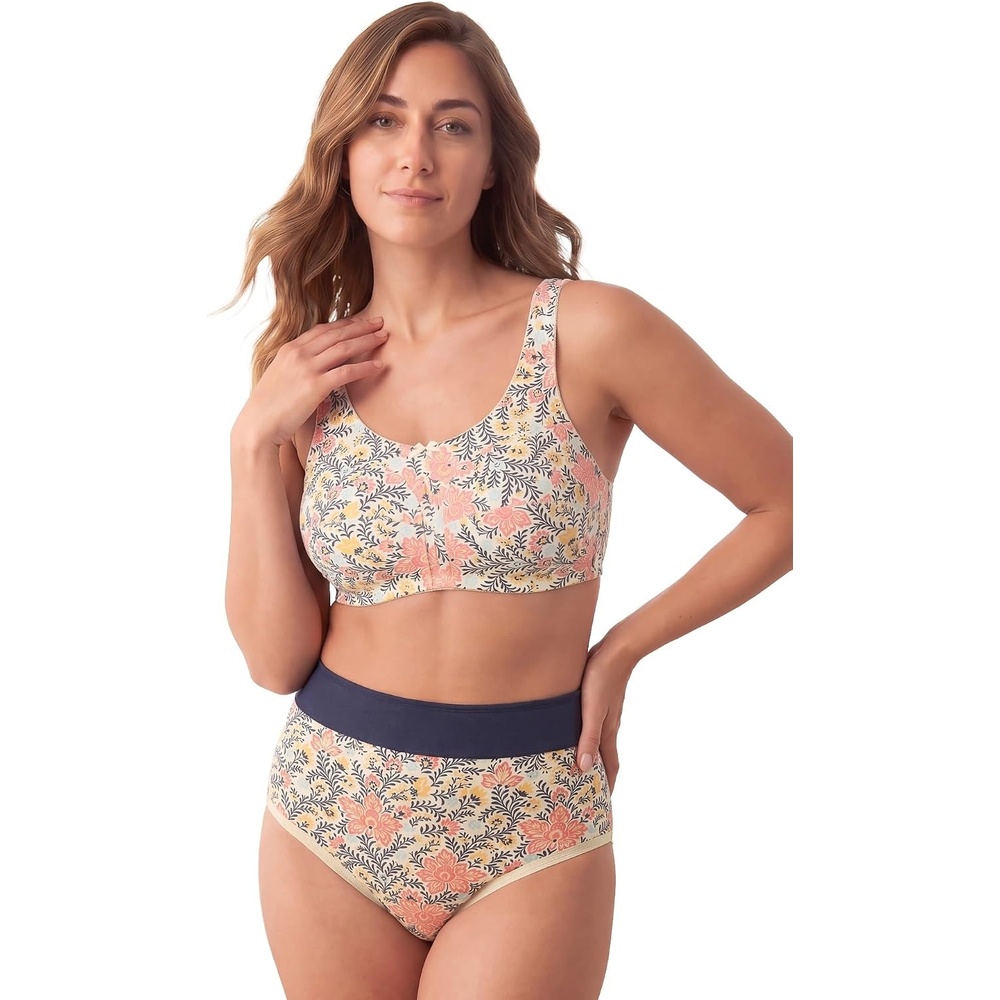 image:imageComfort Choice Womens Plus Size 3Pack Cotton Wireless BraIvory Assorted