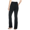 Woman Within Plus Size Petite Stretch Denim Five-Pocket Bootcut Jeans(Black Bloom Embroidery)
