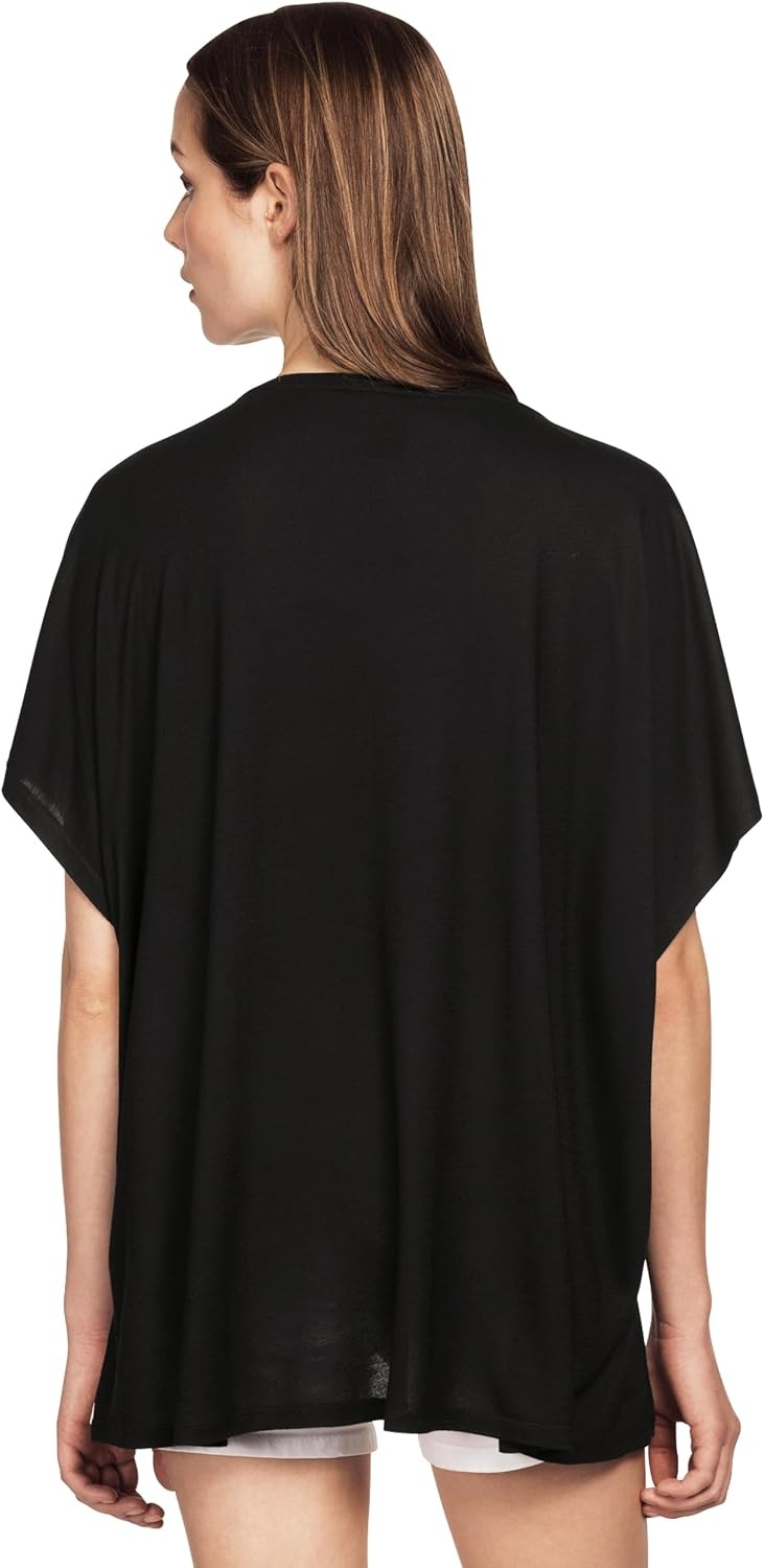 image:imageellos Plus Size Stretch Jersey Knit VNeck Oversized TunicBlack