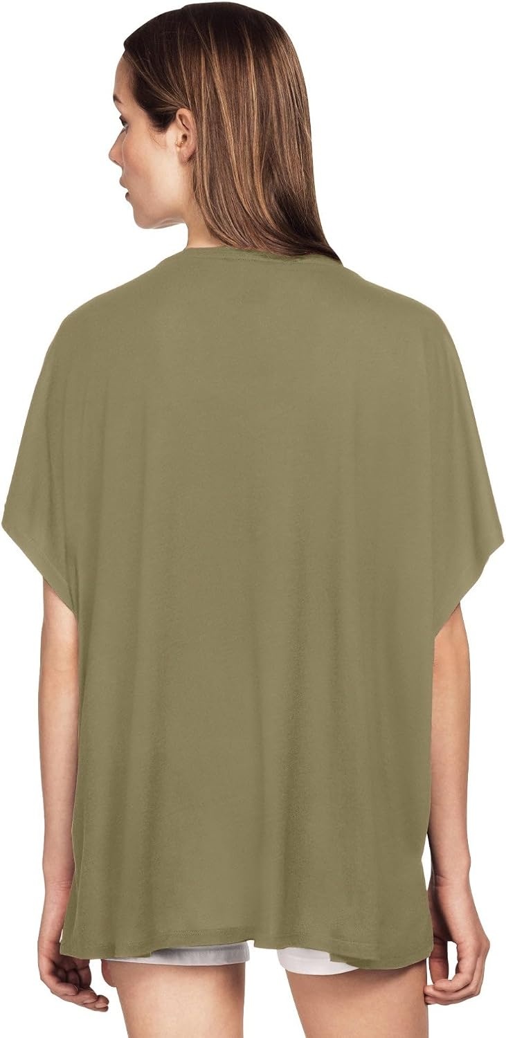 image:imageellos Plus Size Stretch Jersey Knit VNeck Oversized TunicSweet Olive