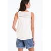 ellos Plus Size 100% Cotton Crochet Scoop Neck A-Line Tank(Hot Red)