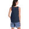 ellos Plus Size 100% Cotton Crochet Scoop Neck A-Line Tank(Navy)