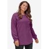 ellos Plus Size French Terry Blouson Sleeve Sweatshirt Tunic(Grey Spruce)