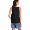 ellos Plus Size 100% Cotton Crochet Scoop Neck A-Line Tank(Black)