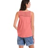 ellos Plus Size 100% Cotton Crochet Scoop Neck A-Line Tank(Sweet Coral)