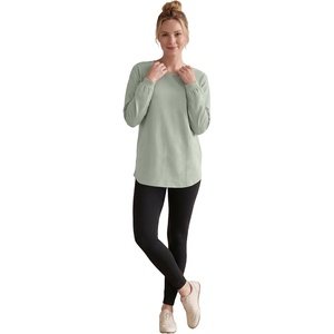 ellos Plus Size French Terry Blouson Sleeve Sweatshirt Tunic(Grey Spruce)